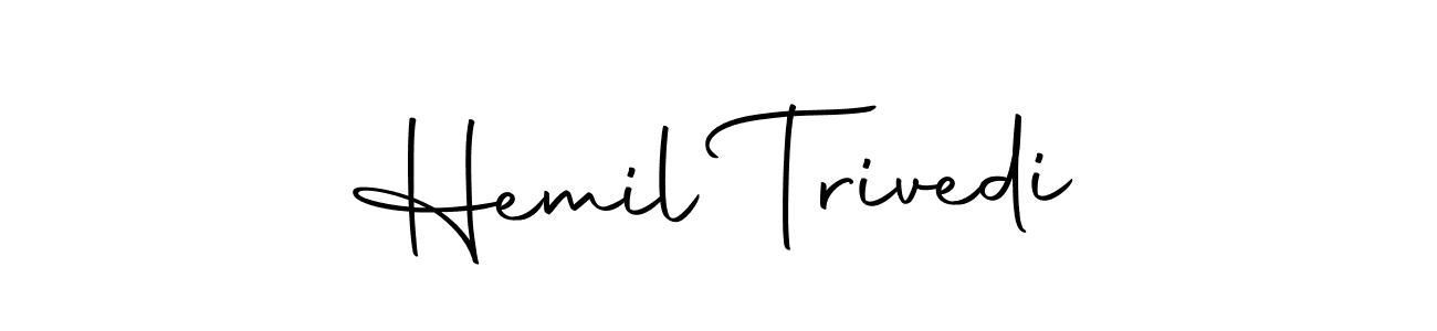 Make a beautiful signature design for name Hemil Trivedi. With this signature (Autography-DOLnW) style, you can create a handwritten signature for free. Hemil Trivedi signature style 10 images and pictures png
