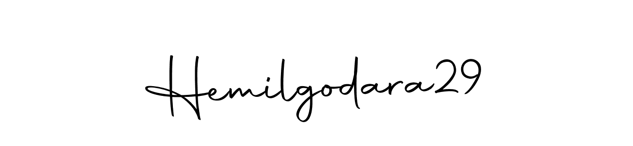 How to make Hemilgodara29 name signature. Use Autography-DOLnW style for creating short signs online. This is the latest handwritten sign. Hemilgodara29 signature style 10 images and pictures png