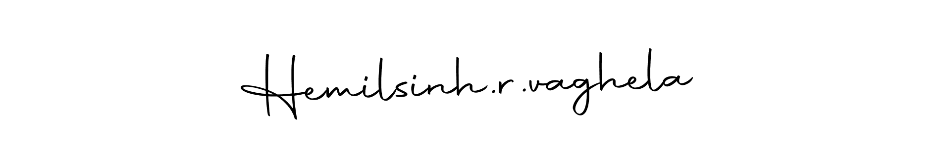 The best way (Autography-DOLnW) to make a short signature is to pick only two or three words in your name. The name Hemilsinh.r.vaghela include a total of six letters. For converting this name. Hemilsinh.r.vaghela signature style 10 images and pictures png