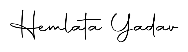 A timeless handwritten aesthetic for Hemlata Yadav. The Autography-DOLnW font gives your signature a handcrafted feel with natural curves. Hemlata Yadav signature style 10 images and pictures png