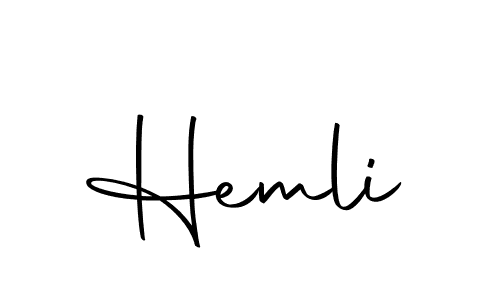 Use a signature maker to create a handwritten signature online. With this signature software, you can design (Autography-DOLnW) your own signature for name Hemli. Hemli signature style 10 images and pictures png