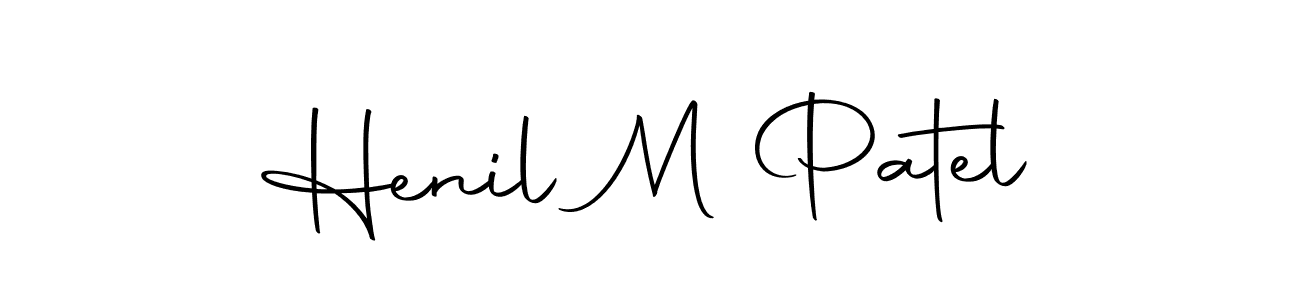 Design your own signature with our free online signature maker. With this signature software, you can create a handwritten (Autography-DOLnW) signature for name Henil M Patel. Henil M Patel signature style 10 images and pictures png