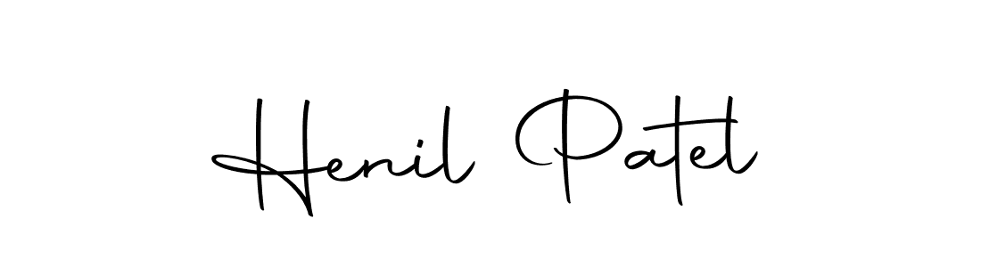 Create a beautiful signature design for name Henil Patel. With this signature (Autography-DOLnW) fonts, you can make a handwritten signature for free. Henil Patel signature style 10 images and pictures png