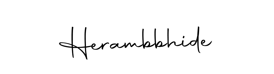 Create a beautiful signature design for name Herambbhide. With this signature (Autography-DOLnW) fonts, you can make a handwritten signature for free. Herambbhide signature style 10 images and pictures png