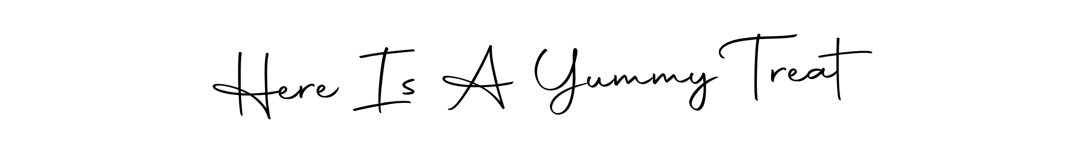 Use a signature maker to create a handwritten signature online. With this signature software, you can design (Autography-DOLnW) your own signature for name Here Is A Yummy Treat. Here Is A Yummy Treat signature style 10 images and pictures png