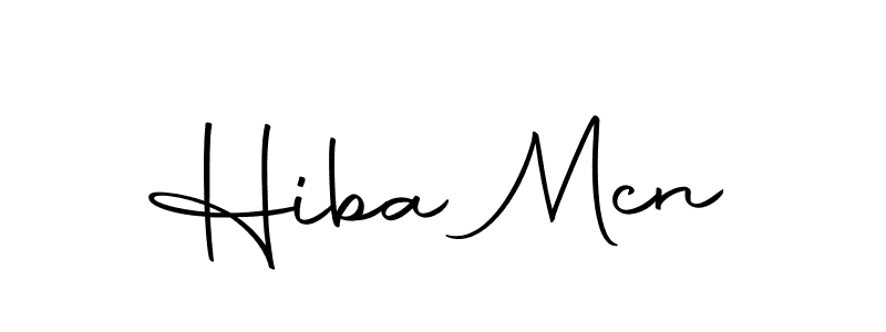 How to make Hiba Mcn name signature. Use Autography-DOLnW style for creating short signs online. This is the latest handwritten sign. Hiba Mcn signature style 10 images and pictures png