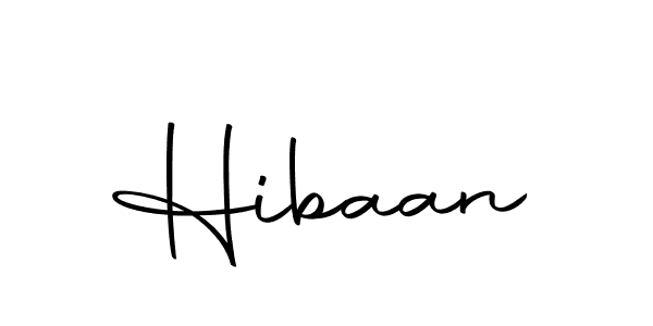 Design your own signature with our free online signature maker. With this signature software, you can create a handwritten (Autography-DOLnW) signature for name Hibaan. Hibaan signature style 10 images and pictures png