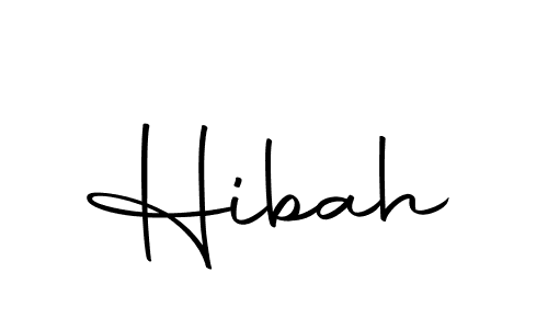 Design your own signature with our free online signature maker. With this signature software, you can create a handwritten (Autography-DOLnW) signature for name Hibah. Hibah signature style 10 images and pictures png