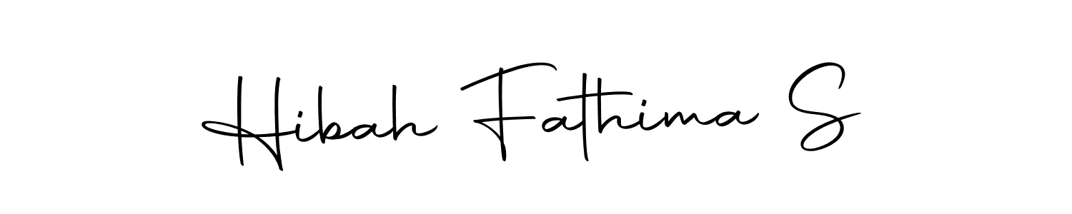 How to make Hibah Fathima S name signature. Use Autography-DOLnW style for creating short signs online. This is the latest handwritten sign. Hibah Fathima S signature style 10 images and pictures png