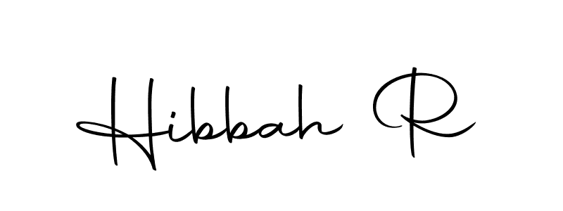 Create a beautiful signature design for name Hibbah R. With this signature (Autography-DOLnW) fonts, you can make a handwritten signature for free. Hibbah R signature style 10 images and pictures png