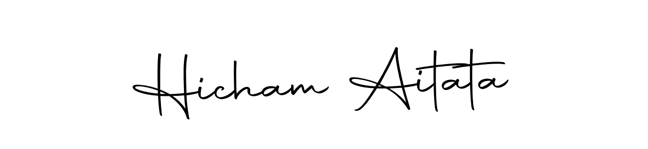 Make a beautiful signature design for name Hicham Aitata. With this signature (Autography-DOLnW) style, you can create a handwritten signature for free. Hicham Aitata signature style 10 images and pictures png