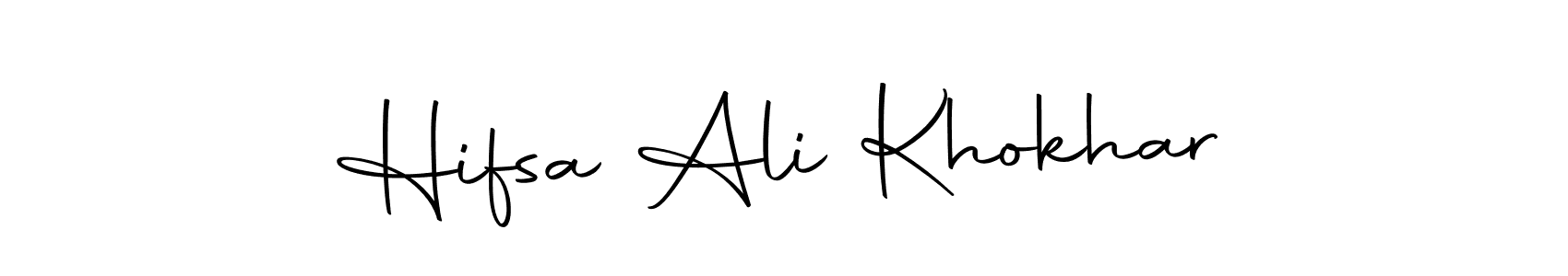 You should practise on your own different ways (Autography-DOLnW) to write your name (Hifsa Ali Khokhar) in signature. don't let someone else do it for you. Hifsa Ali Khokhar signature style 10 images and pictures png