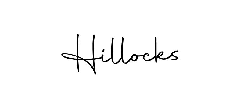 Create a beautiful signature design for name Hillocks. With this signature (Autography-DOLnW) fonts, you can make a handwritten signature for free. Hillocks signature style 10 images and pictures png