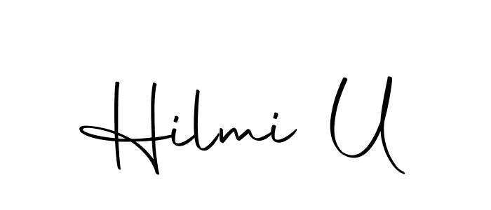 Use a signature maker to create a handwritten signature online. With this signature software, you can design (Autography-DOLnW) your own signature for name Hilmi U. Hilmi U signature style 10 images and pictures png