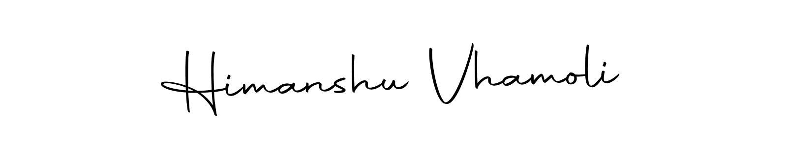 How to make Himanshu Vhamoli name signature. Use Autography-DOLnW style for creating short signs online. This is the latest handwritten sign. Himanshu Vhamoli signature style 10 images and pictures png