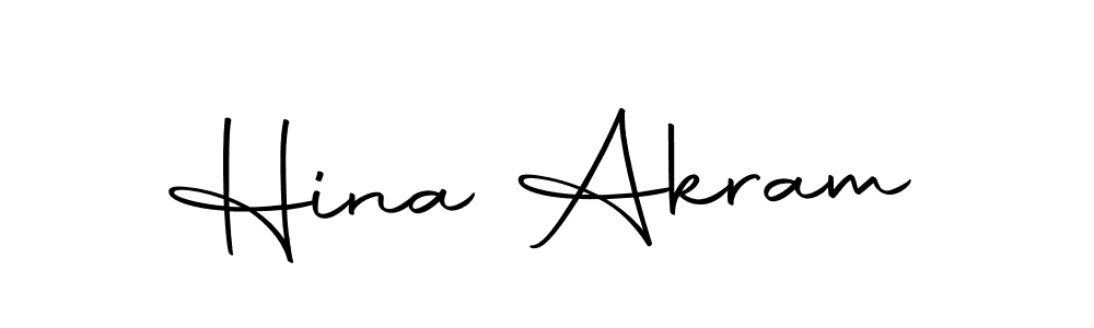 Design your own signature with our free online signature maker. With this signature software, you can create a handwritten (Autography-DOLnW) signature for name Hina Akram. Hina Akram signature style 10 images and pictures png