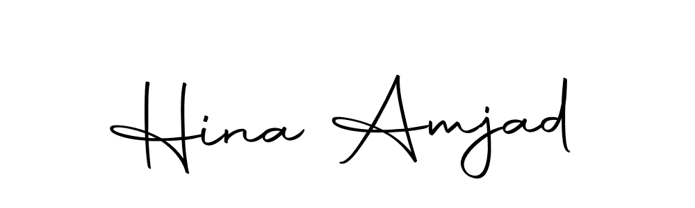 Create a beautiful signature design for name Hina Amjad. With this signature (Autography-DOLnW) fonts, you can make a handwritten signature for free. Hina Amjad signature style 10 images and pictures png