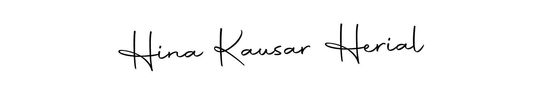 Create a beautiful signature design for name Hina Kausar Herial. With this signature (Autography-DOLnW) fonts, you can make a handwritten signature for free. Hina Kausar Herial signature style 10 images and pictures png