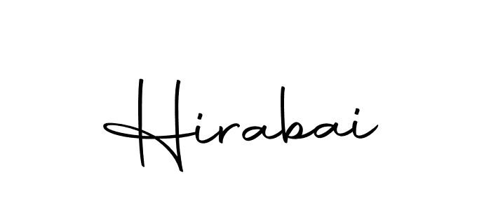 Design your own signature with our free online signature maker. With this signature software, you can create a handwritten (Autography-DOLnW) signature for name Hirabai. Hirabai signature style 10 images and pictures png