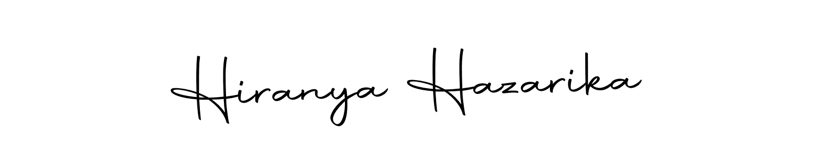 How to make Hiranya Hazarika name signature. Use Autography-DOLnW style for creating short signs online. This is the latest handwritten sign. Hiranya Hazarika signature style 10 images and pictures png