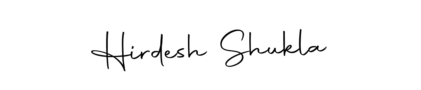 How to make Hirdesh Shukla name signature. Use Autography-DOLnW style for creating short signs online. This is the latest handwritten sign. Hirdesh Shukla signature style 10 images and pictures png