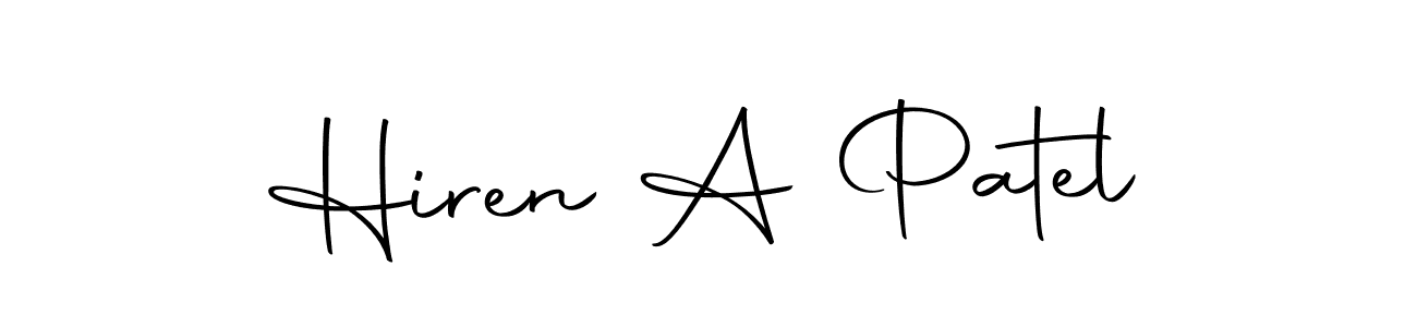 Design your own signature with our free online signature maker. With this signature software, you can create a handwritten (Autography-DOLnW) signature for name Hiren A Patel. Hiren A Patel signature style 10 images and pictures png