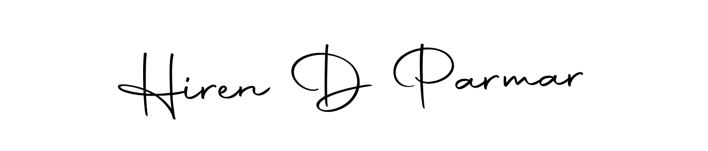 How to make Hiren D Parmar name signature. Use Autography-DOLnW style for creating short signs online. This is the latest handwritten sign. Hiren D Parmar signature style 10 images and pictures png
