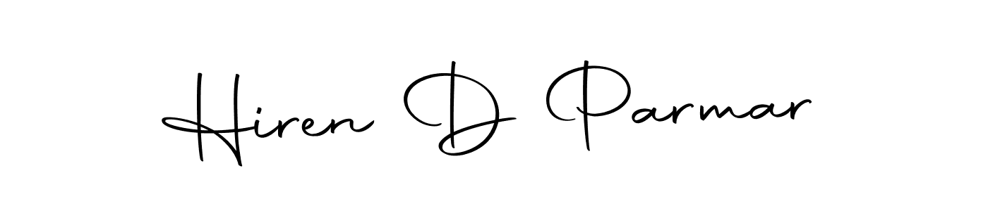 How to make Hiren D Parmar name signature. Use Autography-DOLnW style for creating short signs online. This is the latest handwritten sign. Hiren D Parmar signature style 10 images and pictures png