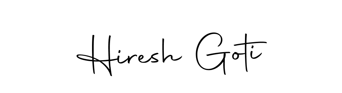 How to make Hiresh Goti name signature. Use Autography-DOLnW style for creating short signs online. This is the latest handwritten sign. Hiresh Goti signature style 10 images and pictures png