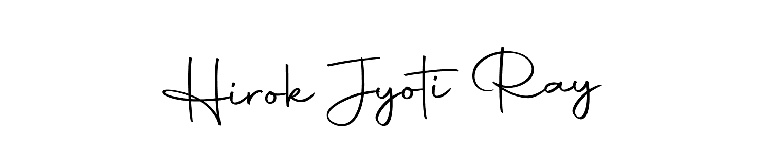 How to make Hirok Jyoti Ray name signature. Use Autography-DOLnW style for creating short signs online. This is the latest handwritten sign. Hirok Jyoti Ray signature style 10 images and pictures png