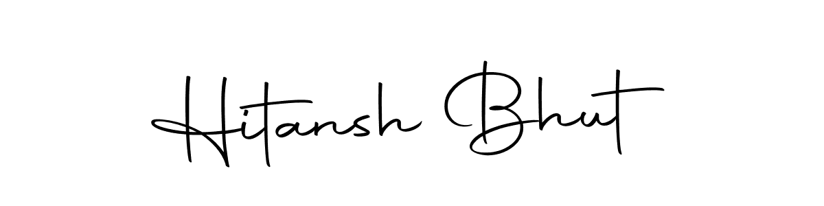Create a beautiful signature design for name Hitansh Bhut. With this signature (Autography-DOLnW) fonts, you can make a handwritten signature for free. Hitansh Bhut signature style 10 images and pictures png