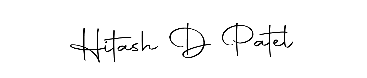 Create a beautiful signature design for name Hitash D Patel. With this signature (Autography-DOLnW) fonts, you can make a handwritten signature for free. Hitash D Patel signature style 10 images and pictures png