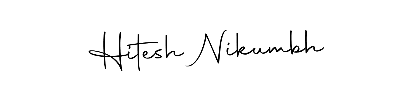 You should practise on your own different ways (Autography-DOLnW) to write your name (Hitesh Nikumbh) in signature. don't let someone else do it for you. Hitesh Nikumbh signature style 10 images and pictures png