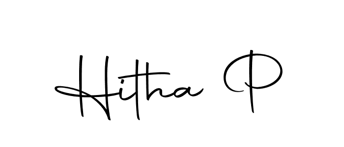 Use a signature maker to create a handwritten signature online. With this signature software, you can design (Autography-DOLnW) your own signature for name Hitha P. Hitha P signature style 10 images and pictures png