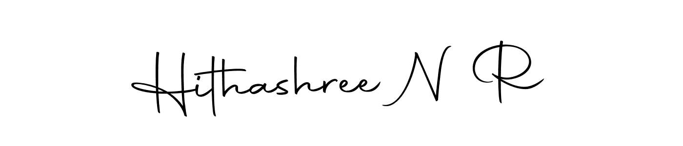 Create a beautiful signature design for name Hithashree N R. With this signature (Autography-DOLnW) fonts, you can make a handwritten signature for free. Hithashree N R signature style 10 images and pictures png