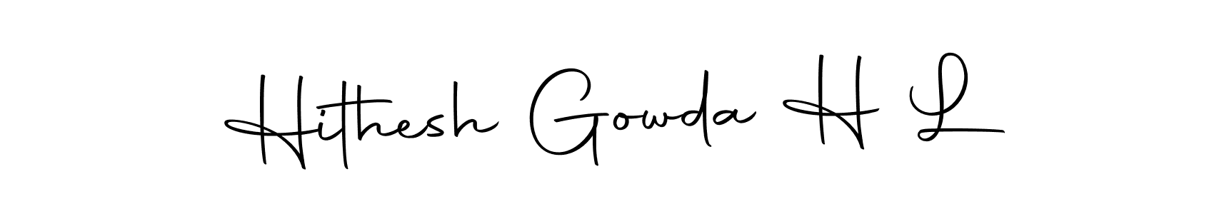 Create a beautiful signature design for name Hithesh Gowda H L. With this signature (Autography-DOLnW) fonts, you can make a handwritten signature for free. Hithesh Gowda H L signature style 10 images and pictures png