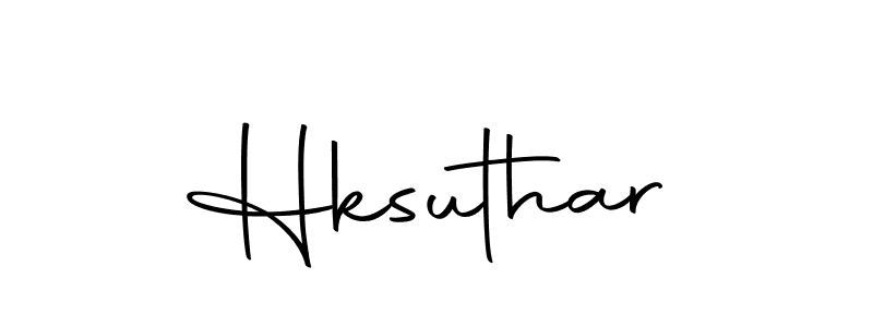 You should practise on your own different ways (Autography-DOLnW) to write your name (Hksuthar) in signature. don't let someone else do it for you. Hksuthar signature style 10 images and pictures png