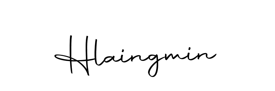 How to make Hlaingmin name signature. Use Autography-DOLnW style for creating short signs online. This is the latest handwritten sign. Hlaingmin signature style 10 images and pictures png