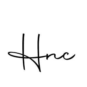 Design your own signature with our free online signature maker. With this signature software, you can create a handwritten (Autography-DOLnW) signature for name Hnc. Hnc signature style 10 images and pictures png