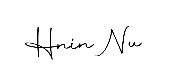 Design your own signature with our free online signature maker. With this signature software, you can create a handwritten (Autography-DOLnW) signature for name Hnin Nu. Hnin Nu signature style 10 images and pictures png