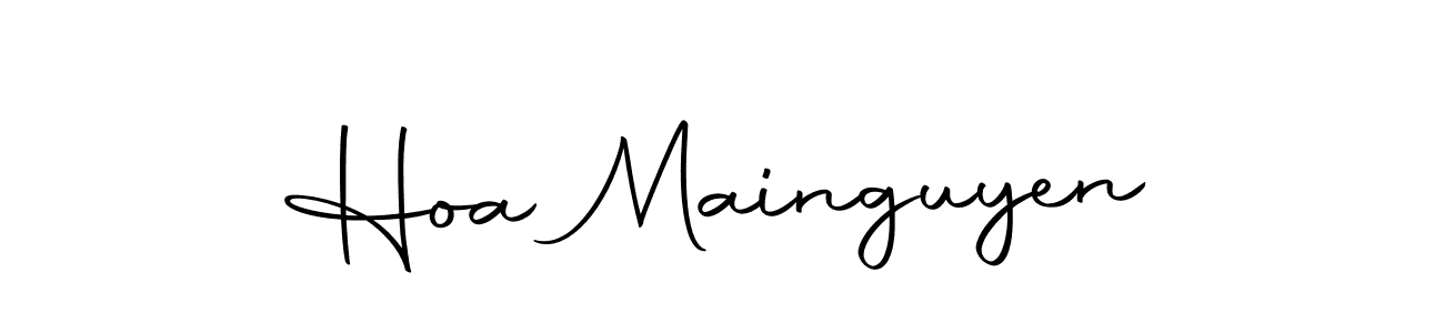 Create a beautiful signature design for name Hoa Mainguyen. With this signature (Autography-DOLnW) fonts, you can make a handwritten signature for free. Hoa Mainguyen signature style 10 images and pictures png