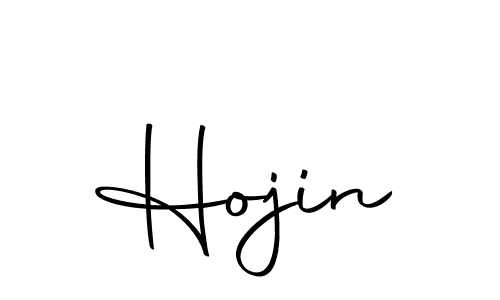 Design your own signature with our free online signature maker. With this signature software, you can create a handwritten (Autography-DOLnW) signature for name Hojin. Hojin signature style 10 images and pictures png