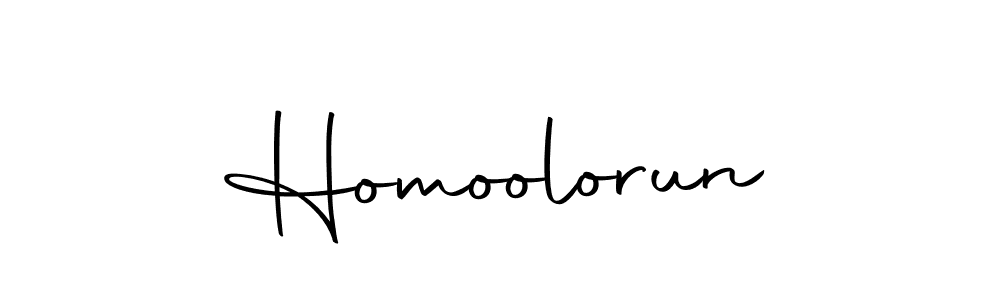 Design your own signature with our free online signature maker. With this signature software, you can create a handwritten (Autography-DOLnW) signature for name Homoolorun. Homoolorun signature style 10 images and pictures png