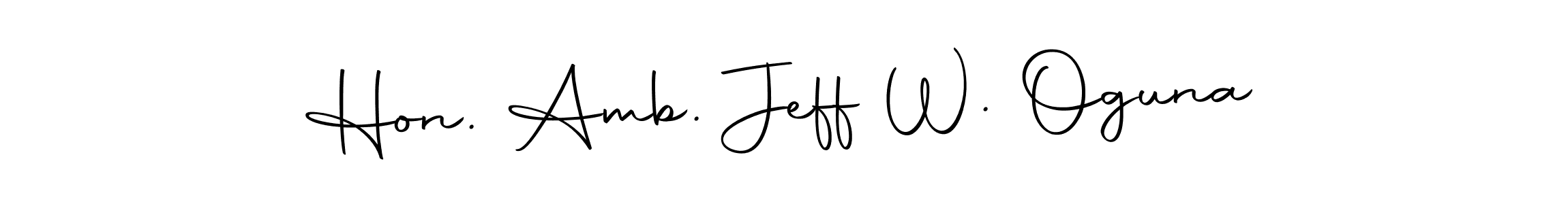 Make a beautiful signature design for name Hon. Amb. Jeff W. Oguna. With this signature (Autography-DOLnW) style, you can create a handwritten signature for free. Hon. Amb. Jeff W. Oguna signature style 10 images and pictures png