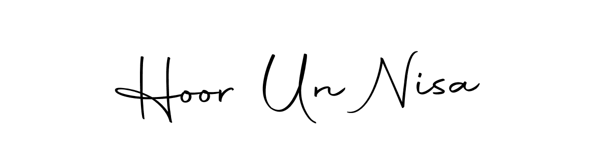 How to make Hoor Un Nisa name signature. Use Autography-DOLnW style for creating short signs online. This is the latest handwritten sign. Hoor Un Nisa signature style 10 images and pictures png