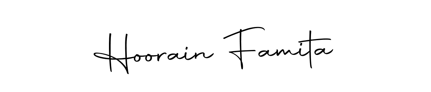 Make a beautiful signature design for name Hoorain Famita. With this signature (Autography-DOLnW) style, you can create a handwritten signature for free. Hoorain Famita signature style 10 images and pictures png