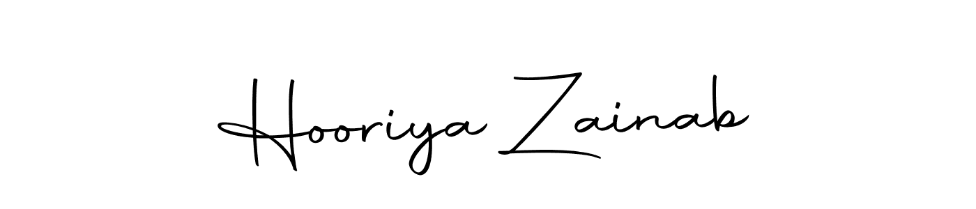 How to make Hooriya Zainab name signature. Use Autography-DOLnW style for creating short signs online. This is the latest handwritten sign. Hooriya Zainab signature style 10 images and pictures png