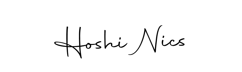 You should practise on your own different ways (Autography-DOLnW) to write your name (Hoshi Nics) in signature. don't let someone else do it for you. Hoshi Nics signature style 10 images and pictures png