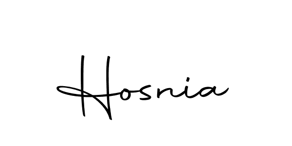 Create a beautiful signature design for name Hosnia. With this signature (Autography-DOLnW) fonts, you can make a handwritten signature for free. Hosnia signature style 10 images and pictures png