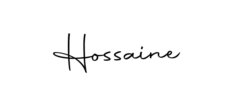 Design your own signature with our free online signature maker. With this signature software, you can create a handwritten (Autography-DOLnW) signature for name Hossaine. Hossaine signature style 10 images and pictures png